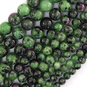 Natural Ruby Zoisite Round Beads Gemstone 15" Strand 4mm 6mm 8mm 10mm