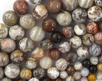 Natural Mexican Crazy Lace Agate Round Beads Gemstone 15" Strand 6mm 8mm 10mm S1