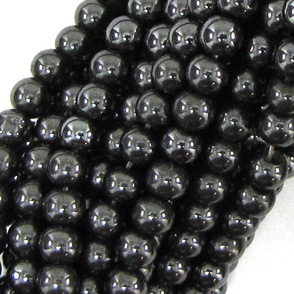 Natural Magnetic Hematite Round Beads Gemstone 15.5" Strand 4mm 6mm 8mm 10mm