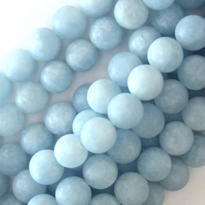 Matte Light Blue Aquamarine Quartz Round Beads 15 Strand 6mm 8mm 10mm image 3