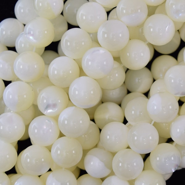 White Mother Of Pearl MOP Round Beads 15.5" Strand 3mm 4mm 6mm 8mm 10mm