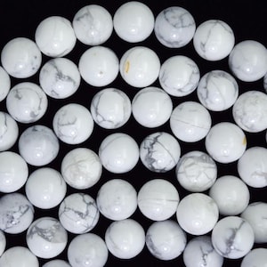 Natural White Howlite Round Beads Gemstone 15&quot; Strand 4mm 6mm 8mm 10mm 12mm