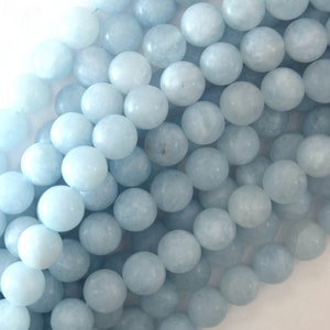 Matte Light Blue Aquamarine Quartz Round Beads 15 Strand 6mm 8mm 10mm image 2