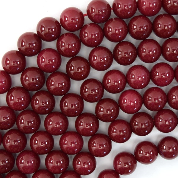 Ruby Red Jade Round Beads Gemstone 15" Strand 3mm 4mm 6mm 8mm 10mm 12mm