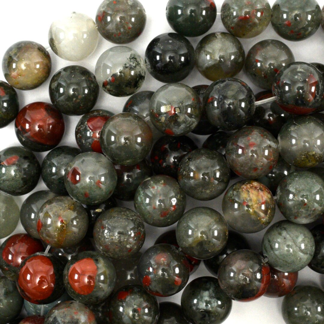 Natural African Blood Agate Round Beads 15 Strand 4mm Etsy