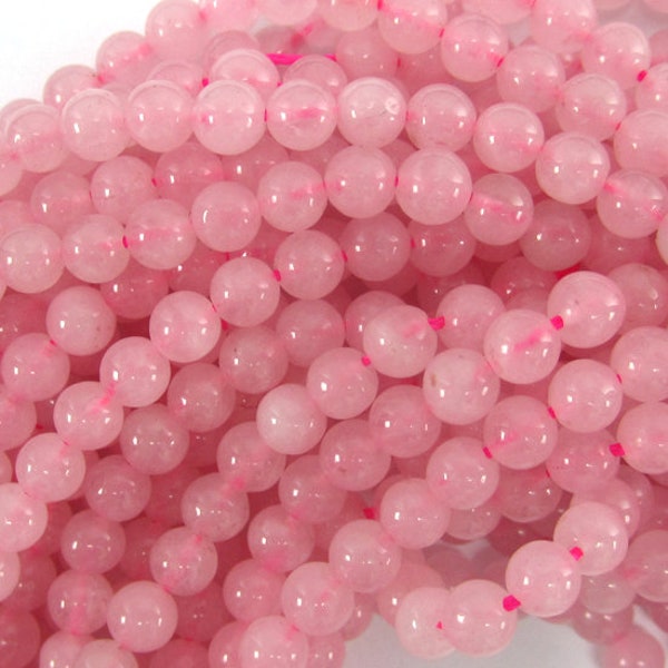 4mm pink rose quartz round beads 15" strand