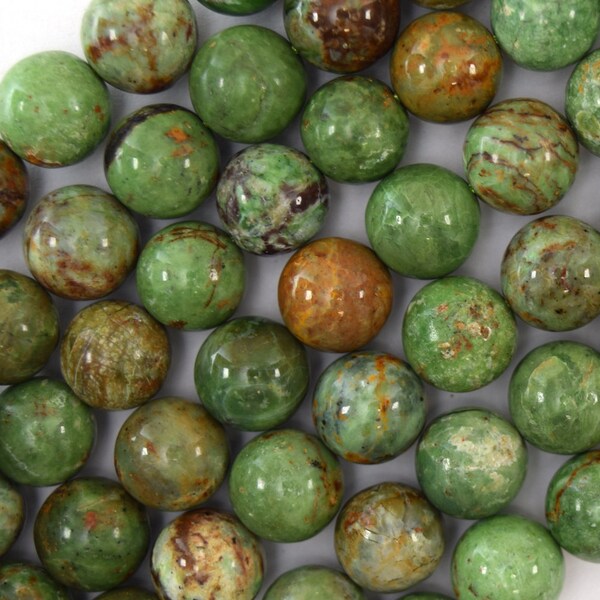 Natural African Green Opal Round Beads Gemstone 15" Strand 6mm 8mm 10mm