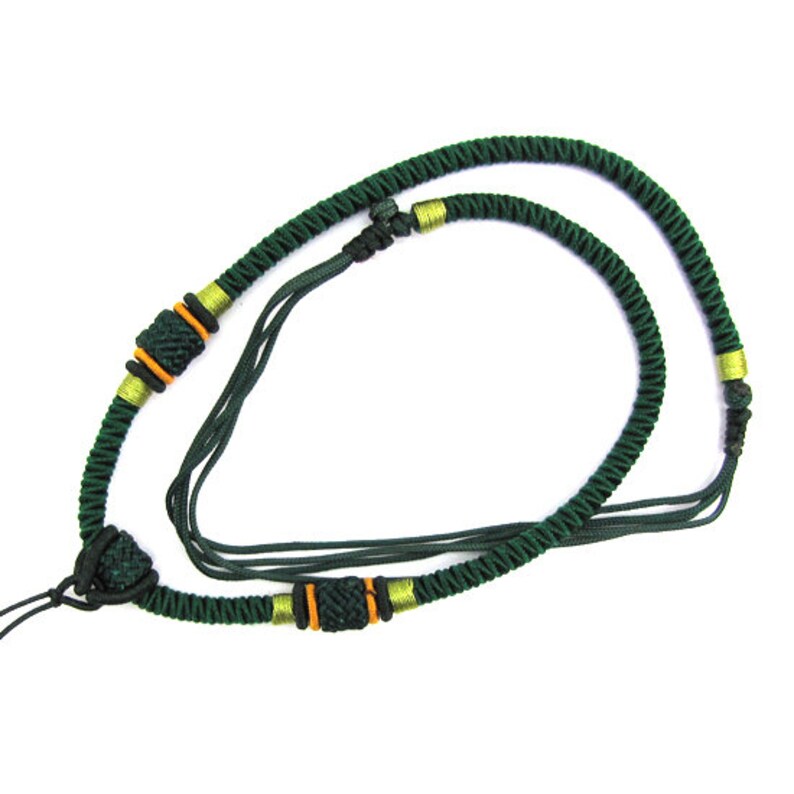 4mm handmade knot silk cord necklace 15 green 13607