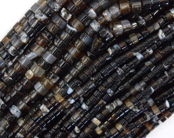 4 Perles Tubes En Onyx Noir - Dimensions 13x4mm - Pour Création Bijoux - Neuf EAN 4558550030504