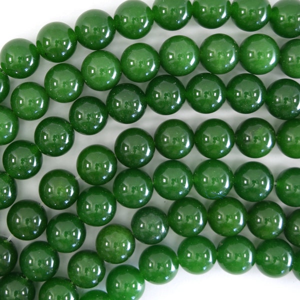 Canada Green Jade Round Beads Gemstone 15" Strand 4mm 6mm 8mm 10mm 12mm S1