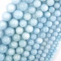 Light Blue Aquamarine Quartz Round Beads 15" Strand 4mm 6mm 8mm 10mm 12mm