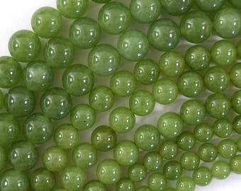 Collana Di Perle In Giada Verde Naturale – Lunghezza 18 Pollici, Fatta A Mano, Regalo Perfetto