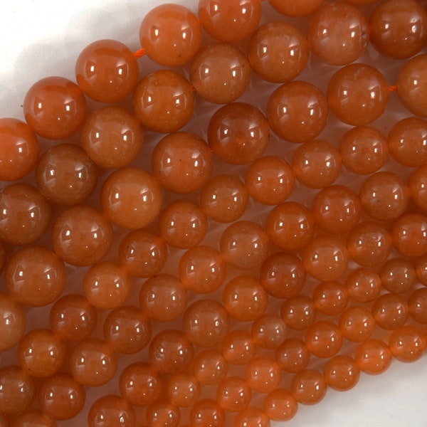 AA Natural Red Aventurine Round Beads Gemstone 15" Strand 6mm 8mm 10mm