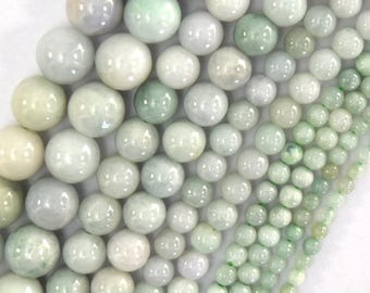 Natural Burma jadeite Jade Round Beads 15" Burmese 3mm 4mm 6mm 8mm 10mm 12mm S2