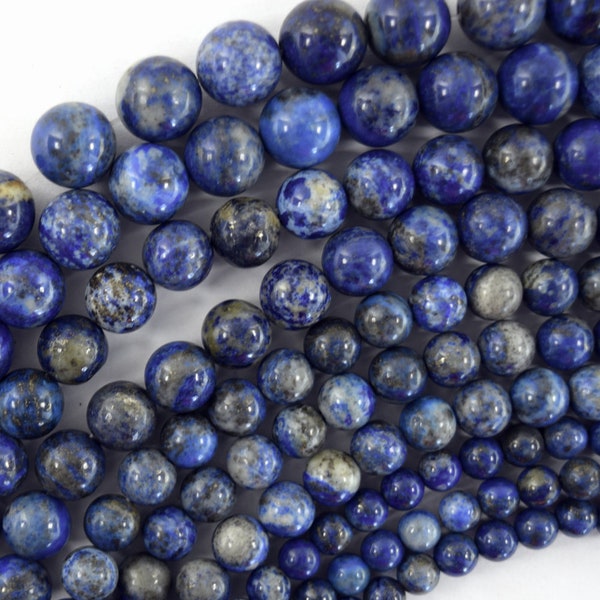 Natural Blue Lapis Lazuli Round Beads 15" Strand 3mm 4mm 6mm 8mm 10mm 12mm