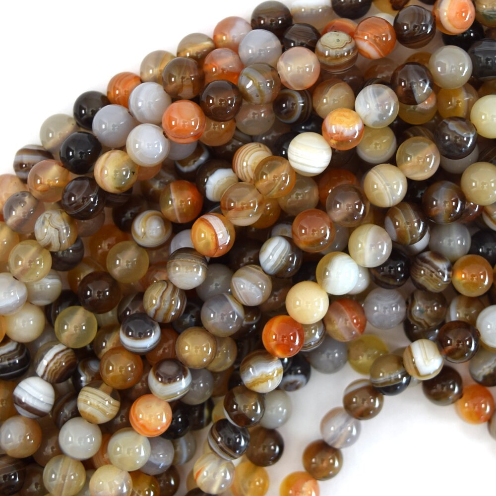 Sky Blue Multi Color Agate Beads, Faceted Brown and Baby Blue Blended Beads  BS #211, sizes in 6 mm 15 inch FULL Strands