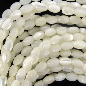 4x6mm white mother of pearl mop rice beads 15.5" strand 6mm