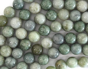 Natürliche Burma Jadeit Jade Perlen 15,5 "Strang 4 mm 6 mm 8 mm 10 mm 12 mm S3