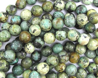 10mm african turquoise round beads 15.5" strand
