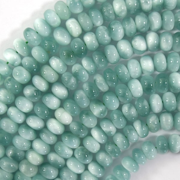 AA 5x8mm natural green moonstone rondelle beads 15.5" strand