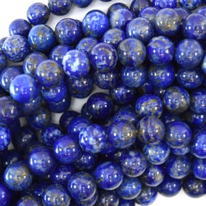 Natural Blue Lapis Lazuli Round Beads 15 4mm 6mm 8mm | Etsy