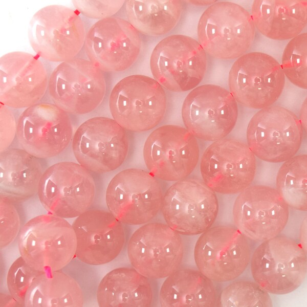 Natural Madagascar Pink Rose Quartz Round Beads 15.5" 6mm 8mm 10mm 12mm S1