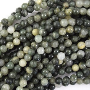 Natural Green Line Jasper Round Beads Gemstone 15" Strand 6mm 8mm 10mm 6mm