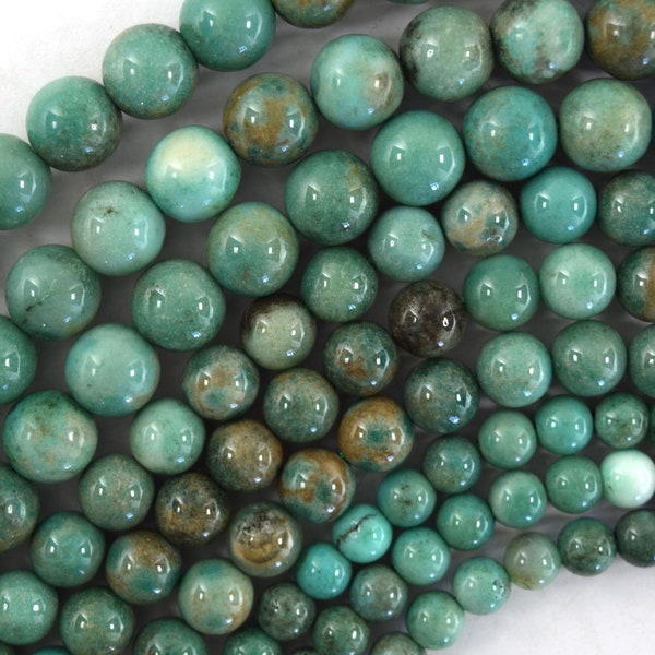 Natural Dark Green Chrysoprase Round Beads Gemstone 15" Strand S3 6mm 8mm 10mm