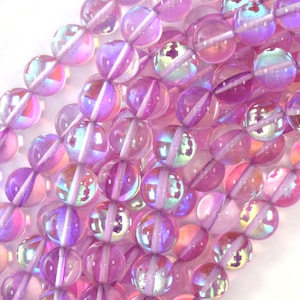 10mm rainbow light purple quartz round beads 15.5&quot; strand 40947
