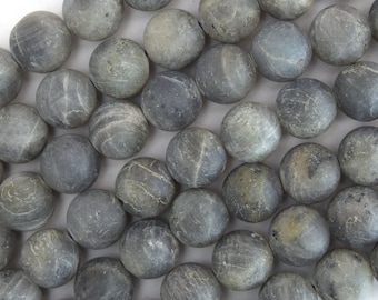 Natural Matte Gray Labradorite Round Beads 15.5" Strand 4mm 6mm 8mm 10mm 12mm
