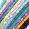 8x10mm Faceted Colored Crystal Quartz Tube Cylinder Beads Gemstone 15" Strand