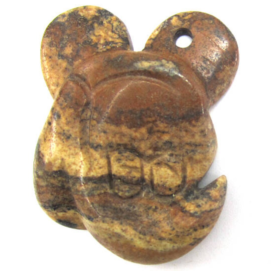 33x43mm Picture Jasper Carved Pendant Bead 1 Pc 34415 - Etsy