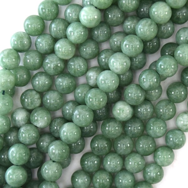 8mm Burma colored jade round beads 15" strand