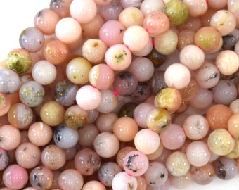 Natural Pink Opal Gemstone Round Spacer Loose Beads 15.5'' Strand 6mm 8mm 10mm 