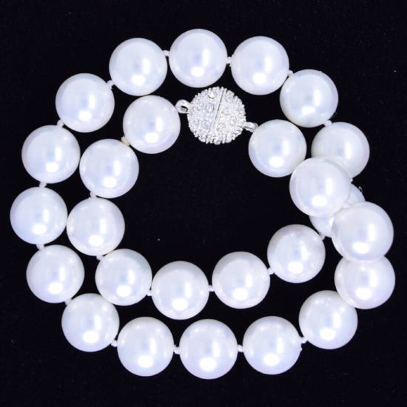 Genuine 10Mm Champagne South Sea Shell Pearl Necklace Bracelet Earrings Set 18