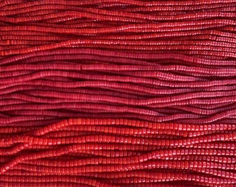 Rote Koralle Heishi Disc Perlen Edelstein 16 "Strang 4 mm 5 mm 6 mm