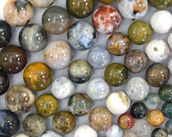 Natural Ocean Jasper Round Beads Gemstone 15" Strand 6mm 8mm 10mm S3