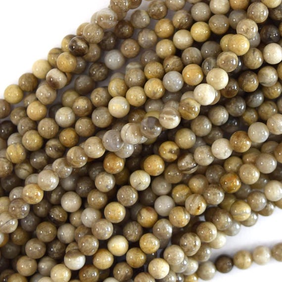 Natural Silver Leaf Jasper Round Beads Strand 4mm 6mm 8mm