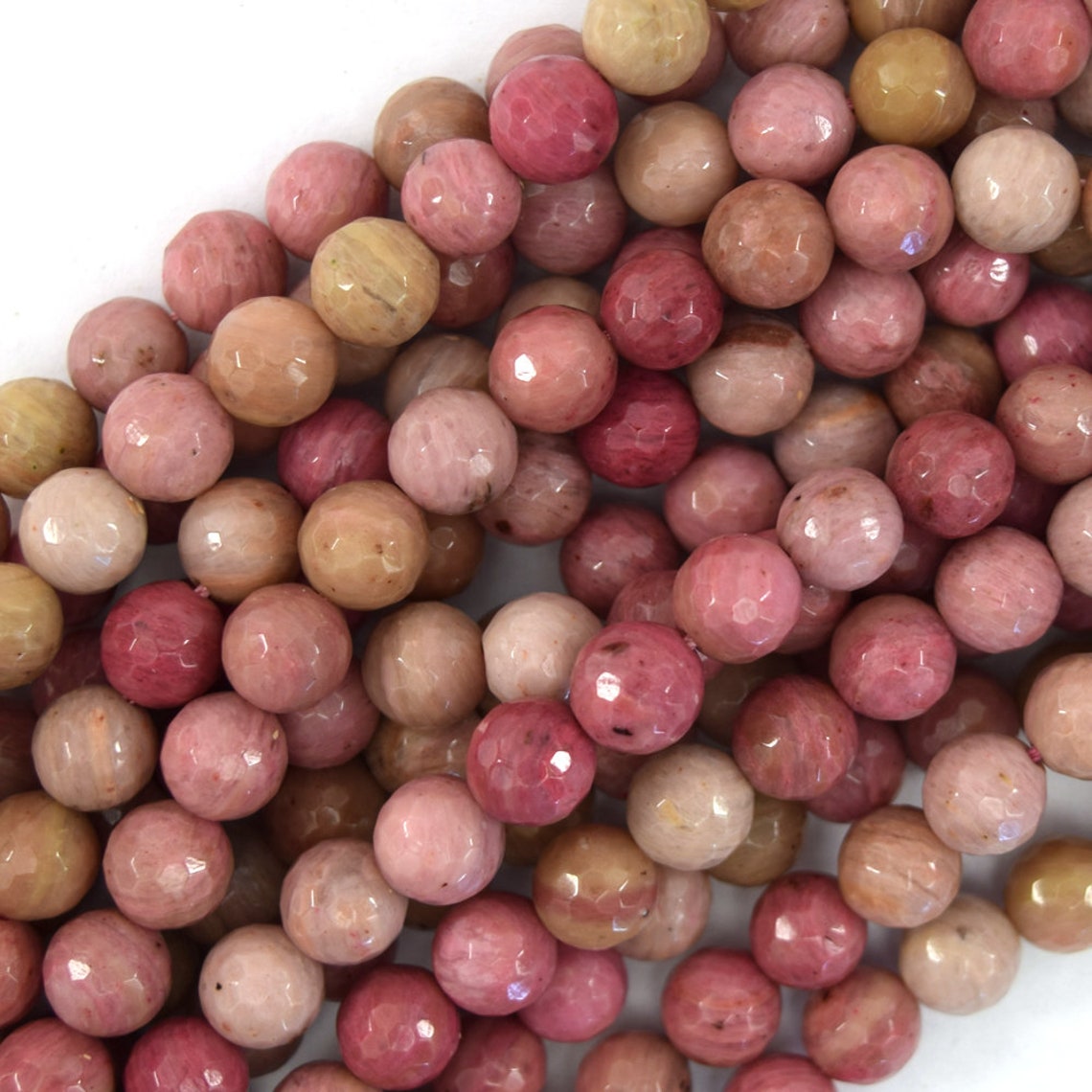Natural Faceted Pink Rhodonite Round Beads 15 Strand 4mm - Etsy
