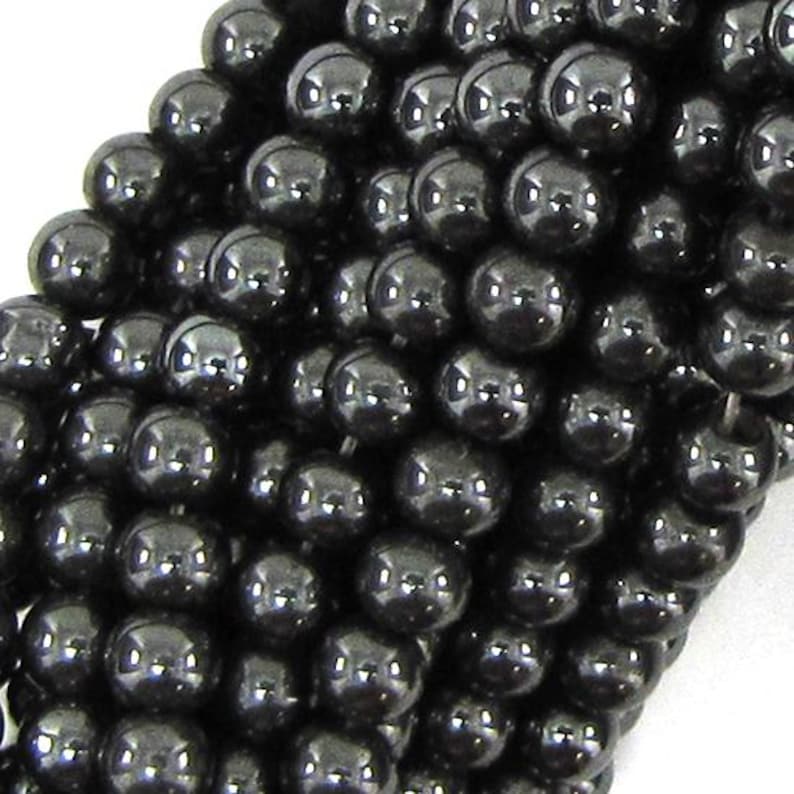 Natural Magnetic Hematite Round Beads 15" Strand 4mm 6mm 8mm 10mm 12mm 4mm