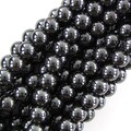 Natural Black Hematite Round Beads 15" Strand 2mm 3mm 4mm 6mm 8mm 10mm 12mm