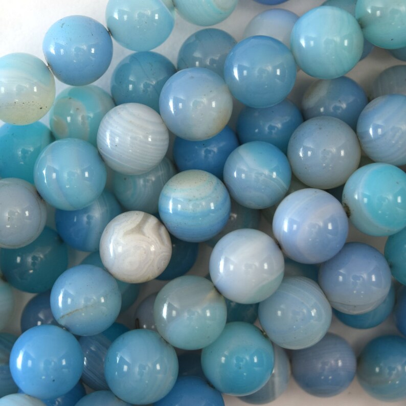 12mm sky blue agate round beads 15.5 strand Etsy