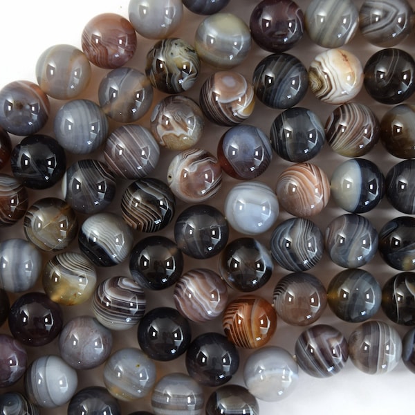 AA Natural Botswana Agate Round Beads Gemstone 15" Strand 4mm 6mm 8mm 10mm S1