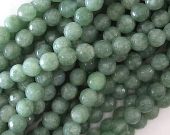 Facettierte Burma Farbige Jade Runde Perlen Edelstein 15" Strang 6mm 8mm 10mm