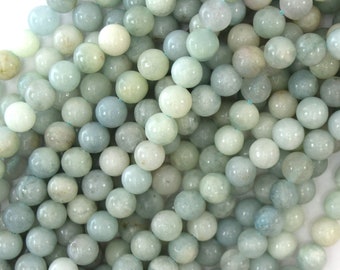 Natural Light Blue Aquamarine Round Beads 15.5" Strand S2 6mm 8mm 10mm 12mm