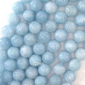Light Blue Aquamarine Quartz Round Beads 15&quot; Strand 4mm 6mm 8mm 10mm 12mm