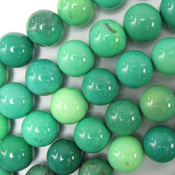 Natural Green Chrysoprase Round Beads 15.5" Strand 3mm 4mm 6mm 8mm 10mm