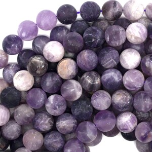 Natural Matte Purple Amethyst Round Beads 15 Strand 4mm 6mm 8mm 10mm 12mm image 4