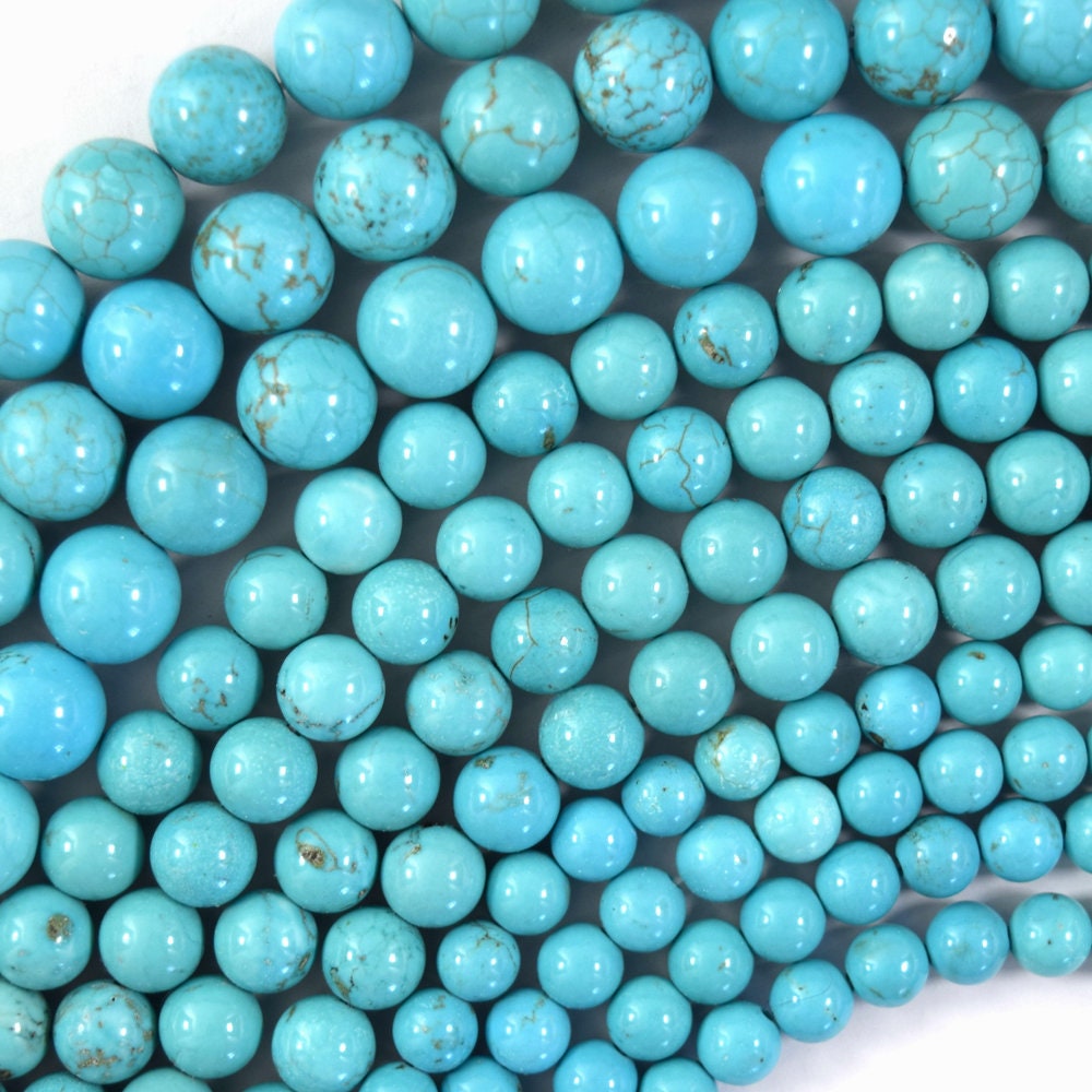 2mm 3mm 4mm Smooth Round Turquoise Gemstone Beads 15.5 Inches Strand #4179