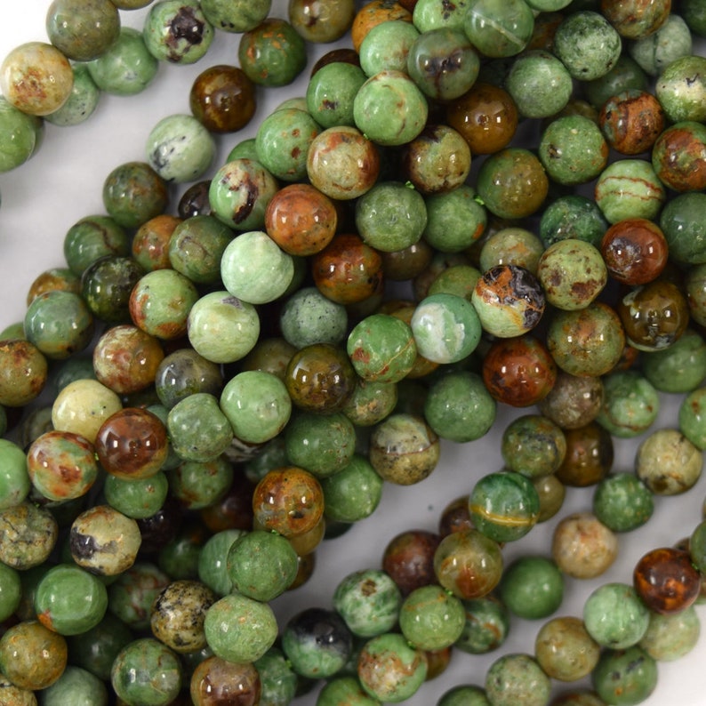 Natural African Green Opal Round Beads Gemstone 15 Strand 6mm 8mm 10mm image 2